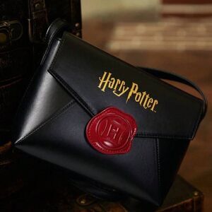 HALLOWEEN SALE Black Leather Harry Potter Hogwarts Letter Crossbody Purse